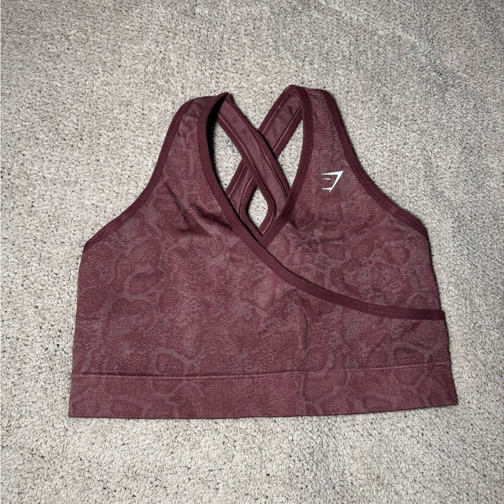 Gymshark Adapt Camo Seamless Sports Bra - burgundy